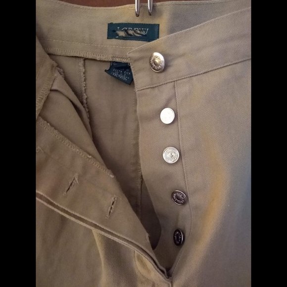 VINTAGE 80s, J Crew, button-fly, Tan Khaki SKIRT, 100% Cotton, Size12, EUC - Picture 3 of 10